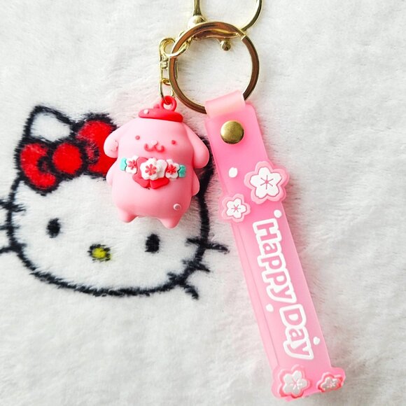 New Pompompurin Cherry Blossom Keychain/Charm - Picture 1 of 5